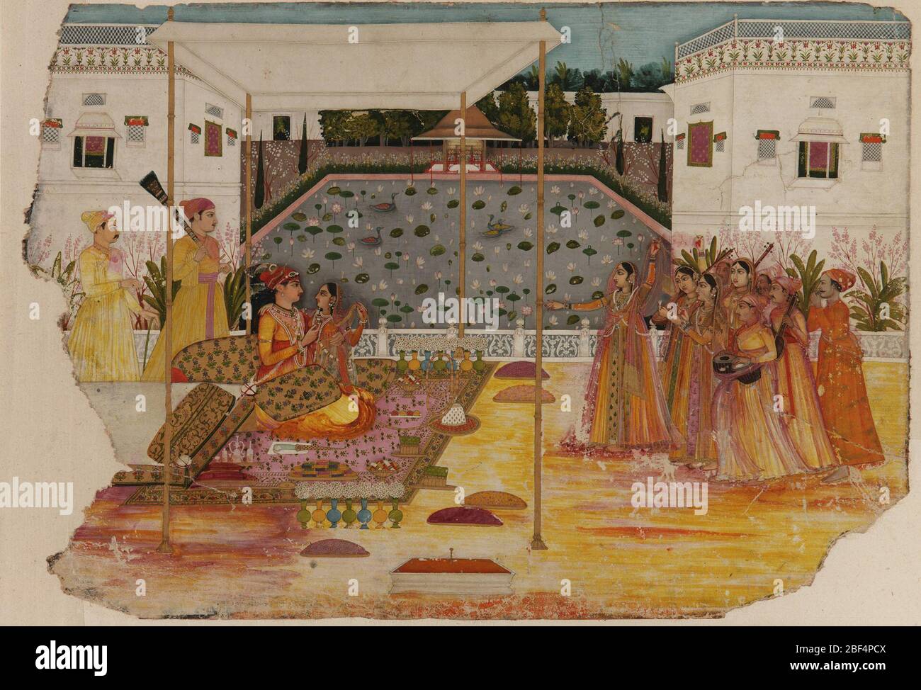 Amanti sulla terrazza del giardino musicisti e assistenti. Colonnello Henry Bathurst Hanna (1839 - 1914) (C.L. Foto Stock