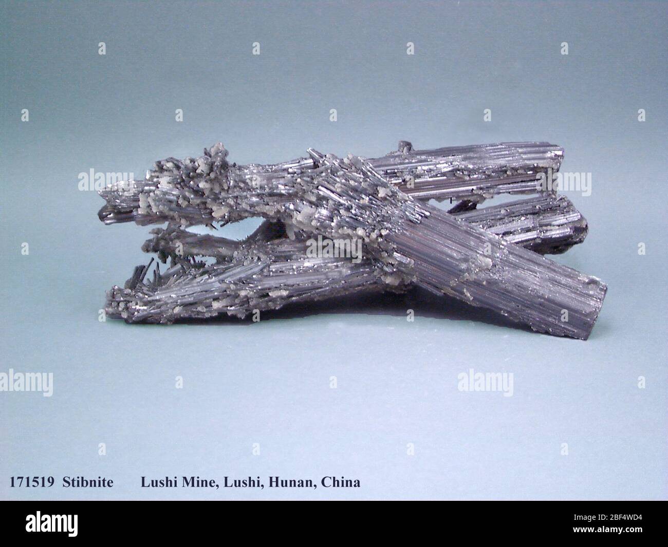 Stibnite (NNH 171519-00) dalla National Mineral Collection. Foto Stock