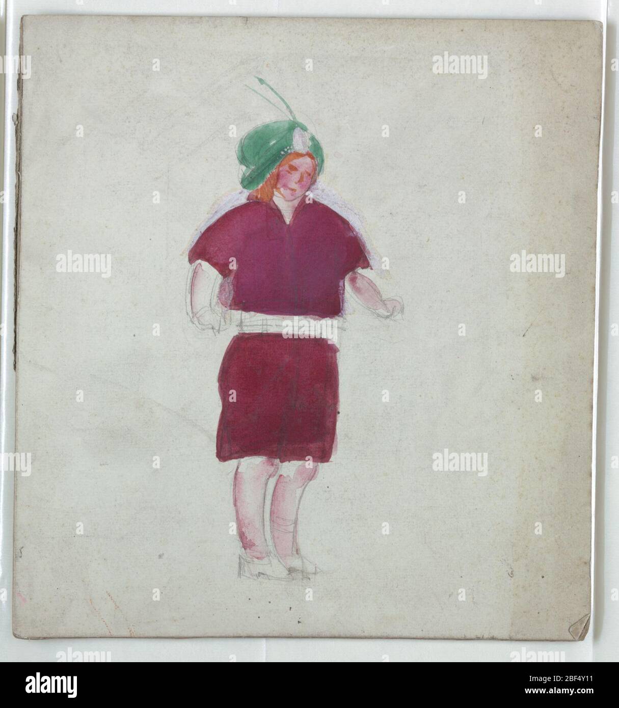 Disegno di Costume No 145 disegno di Tytel da uccello blu. Foto Stock