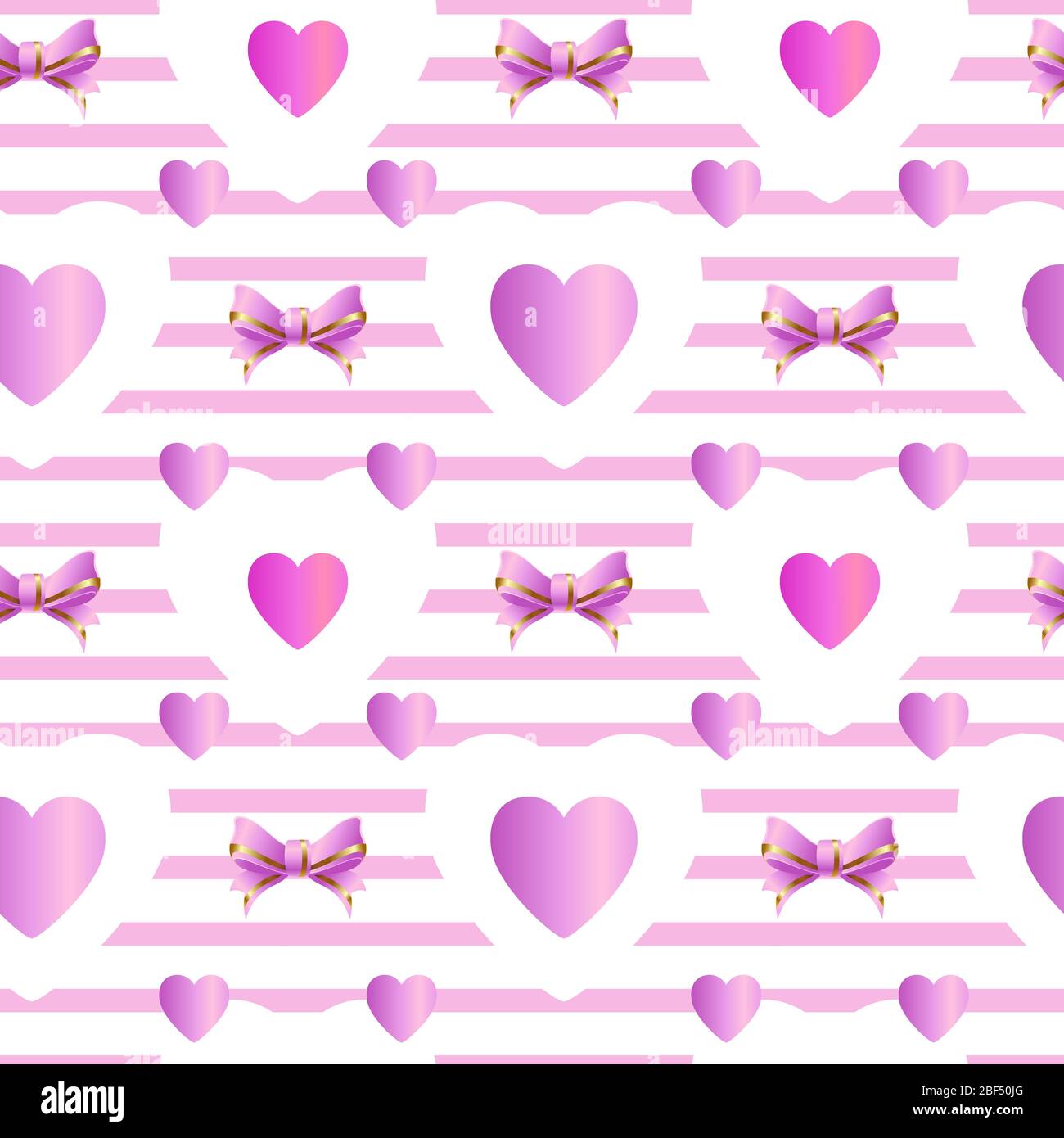 motivo rosa senza cuciture con cuori. Sfondo vettoriale Illustrazione Vettoriale