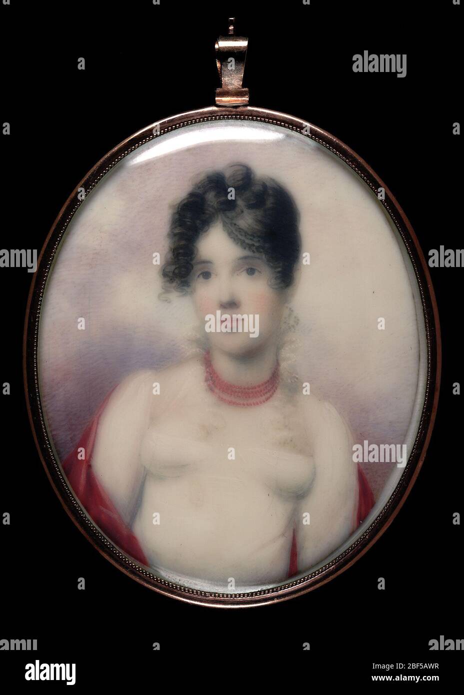 Sig.ra George Washington Rodgers Ann Perry. Con i suoi anelli scuri e l'abito bianco puro, Ann Perry Rodgers (1798-1850) è l'immagine di moderno senso di moda sofisticato e fascino drammatico. Il suo matrimonio nel 1815 con il Commodore George Washington Rodgers unì due delle famiglie navali più importanti di Annapolis. Foto Stock