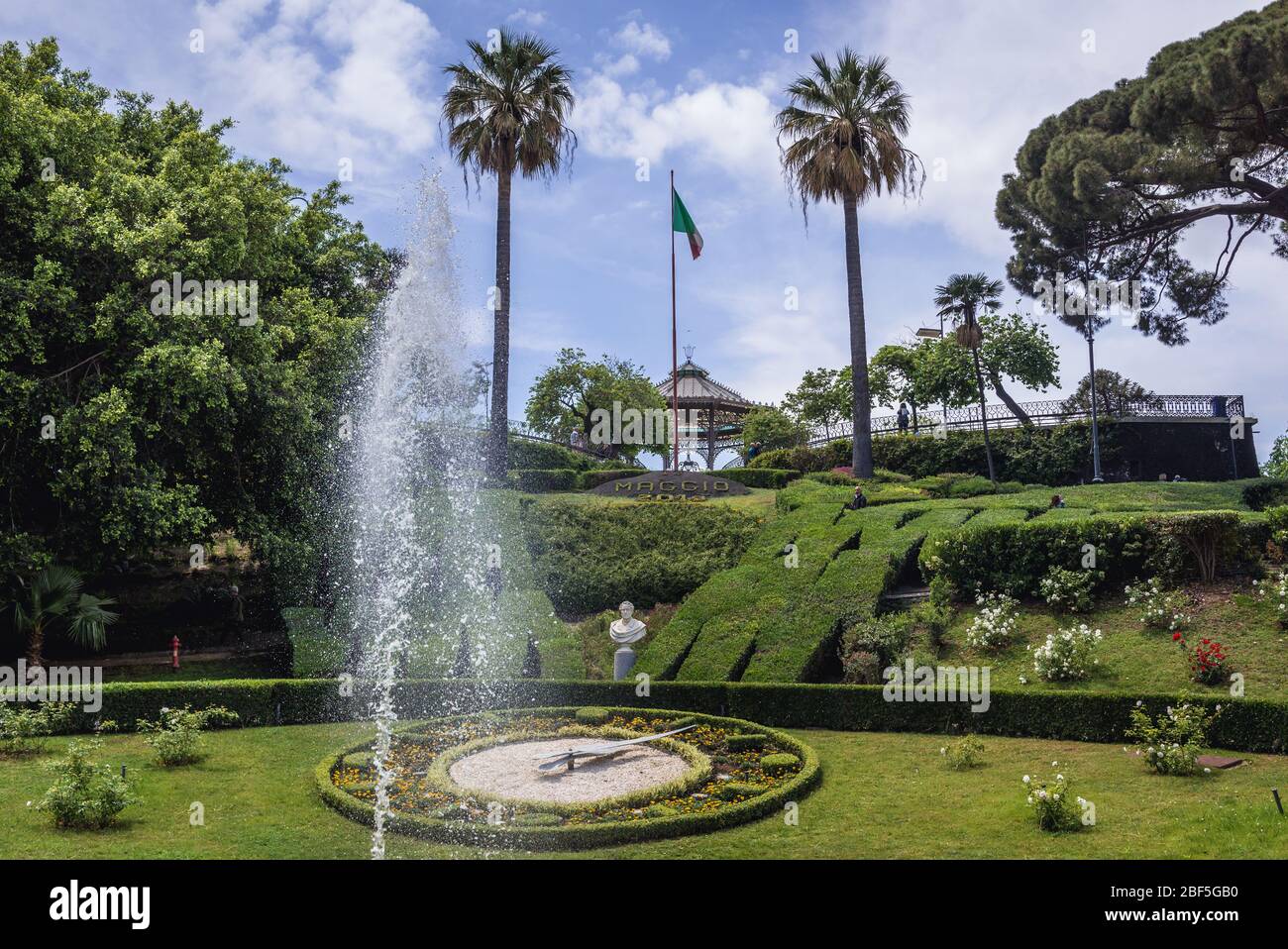Giardino Bellini chiamato anche Villa Bellini, il parco più antico di Catania, seconda città più grande dell'isola siciliana d'Italia Foto Stock