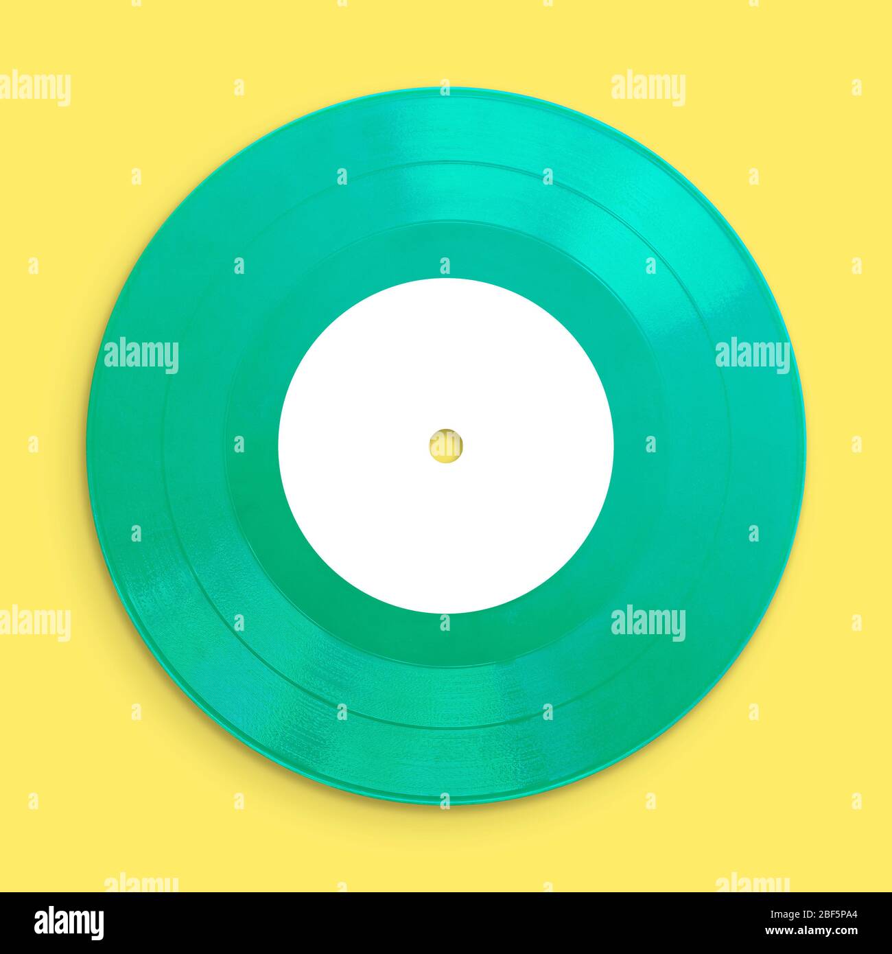 Vinyl Record Music, primo piano, vuoto per la personalizzazione dell'etichetta, isolato e presentato in colori pastello, per il design creativo nostalgico retrò Foto Stock