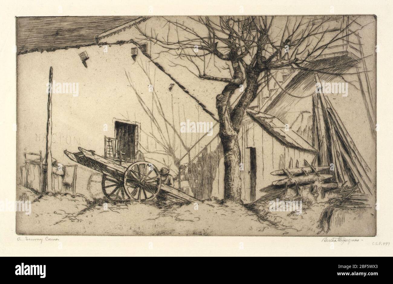 Un angolo soleggiato. Foto Stock