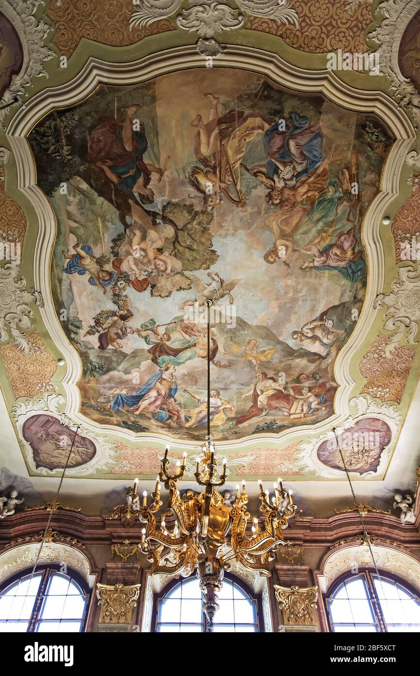 L'interno del castello medievale Foto Stock