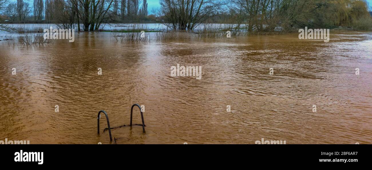 Gloucester e Sharpness Canal allagato, febbraio 2020 Foto Stock