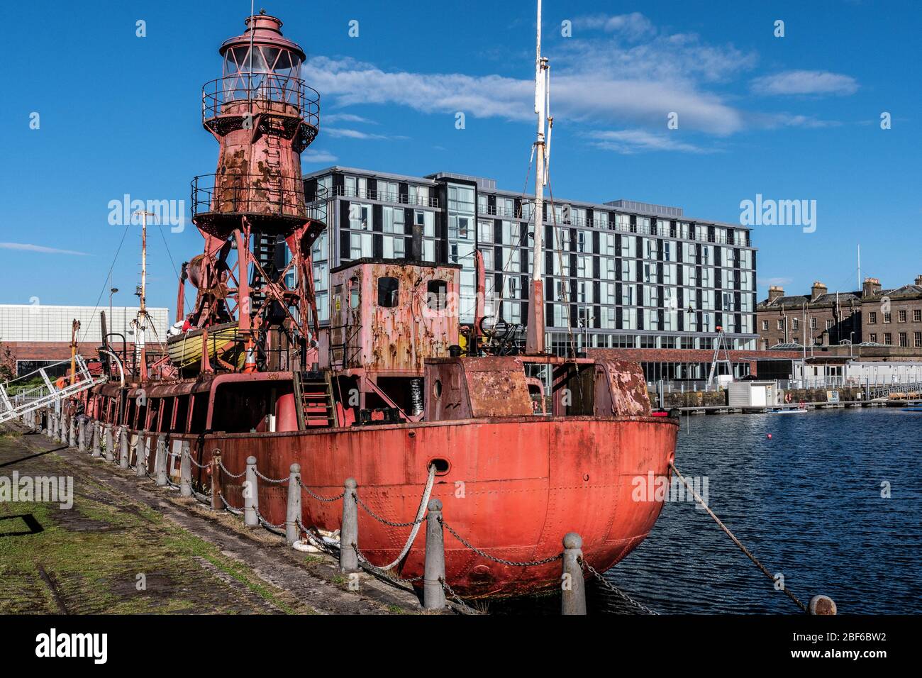 North Carr storica nave faro, Victoria Dock, Dundee Foto Stock
