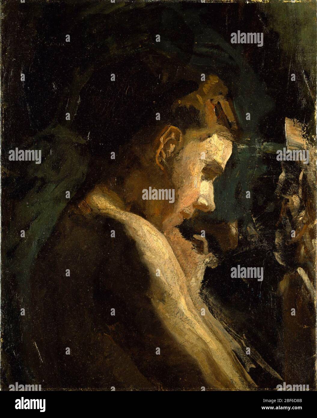 Studio di una testa di ragazze. M. Knoedler & Co., New York, alla 1961 Galleria NAZIONALE DEI RITRATTI, Londra. Thomas Eakins (1844-1916) e il cuore della vita americana, 8 ottobre 1993-23 gennaio 1994. Foto Stock