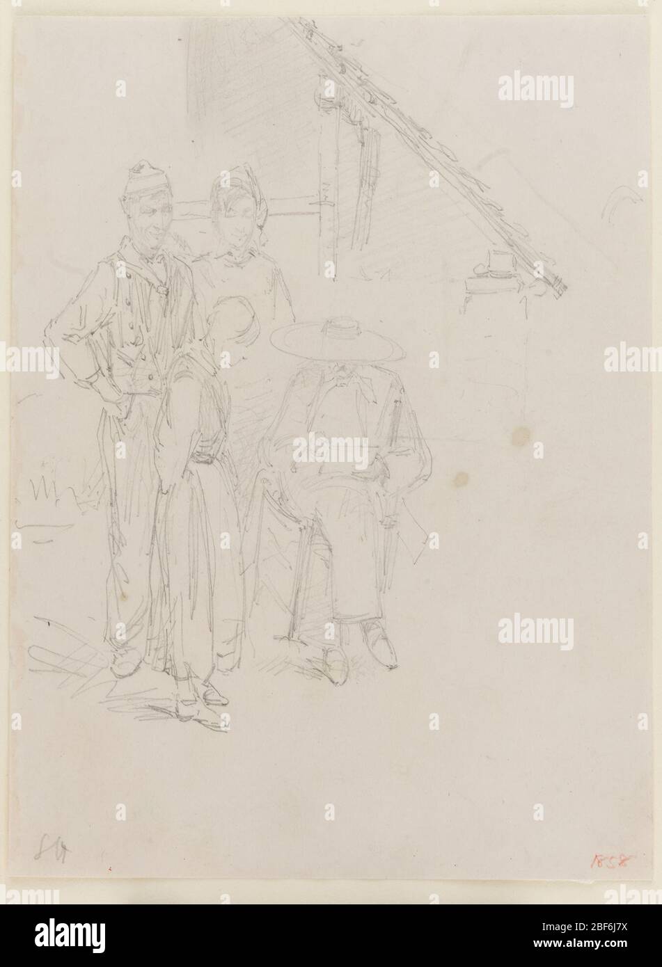 (Artista) James McNeill Whistler; Stati Uniti; 1858; matita su carta bianca; a x L: 20.7 x 15.4 cm (8 1/8 x 6 1/16 in); dono di Charles Lang Freer Foto Stock
