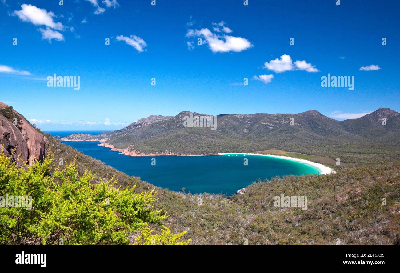 Wineglass Bay, Australia, Tasmania, Parco Nazionale Freycinet Foto Stock