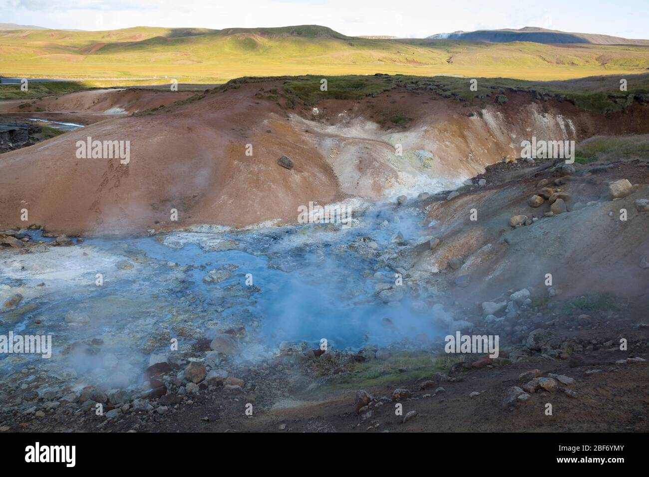Area geotermica Seltun Krysuv Islanda, Islanda Foto Stock