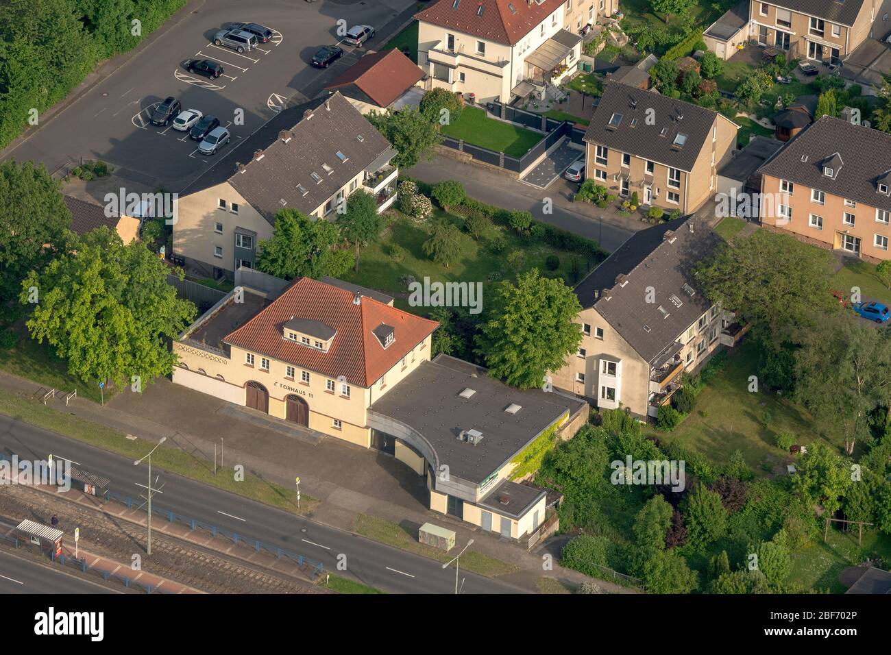 , Teatro libero a Essener Strasse a Bochum-Weitmar, 26.05.2016, vista aerea, Germania, Renania Settentrionale-Vestfalia, Ruhr Area, Bochum Foto Stock