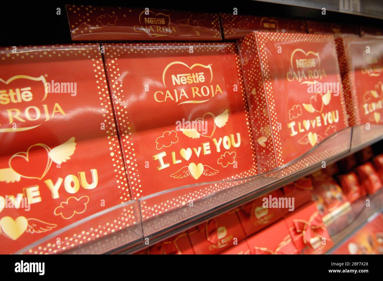 Nestle,casella rossa, ti amo Foto Stock