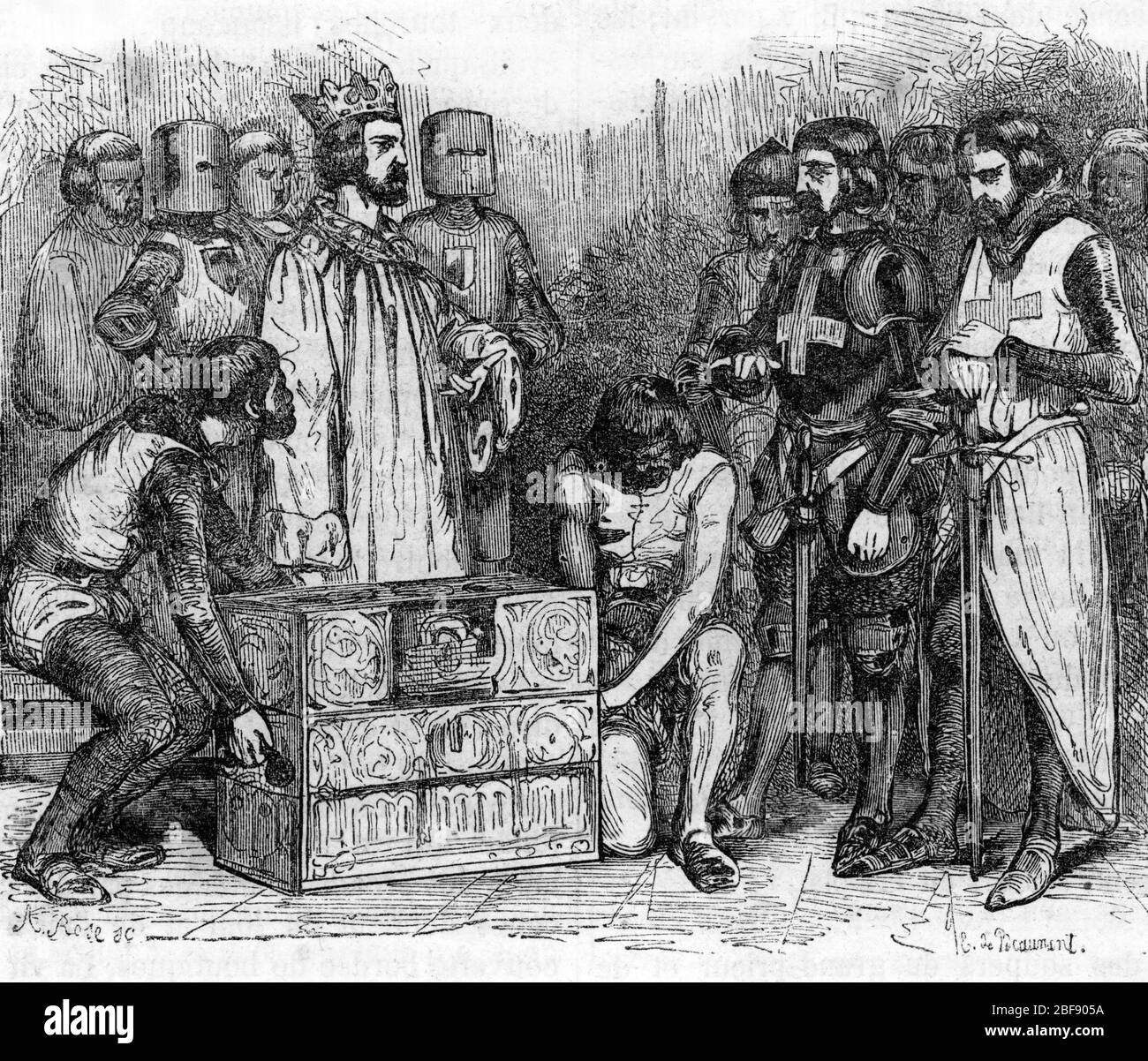 Arrivee en France du tresor de saint Louis aujourd'hui Reliques de la Sainte-Chapelle, compose de la couronne d'Epini du christ, un fragment de la Foto Stock