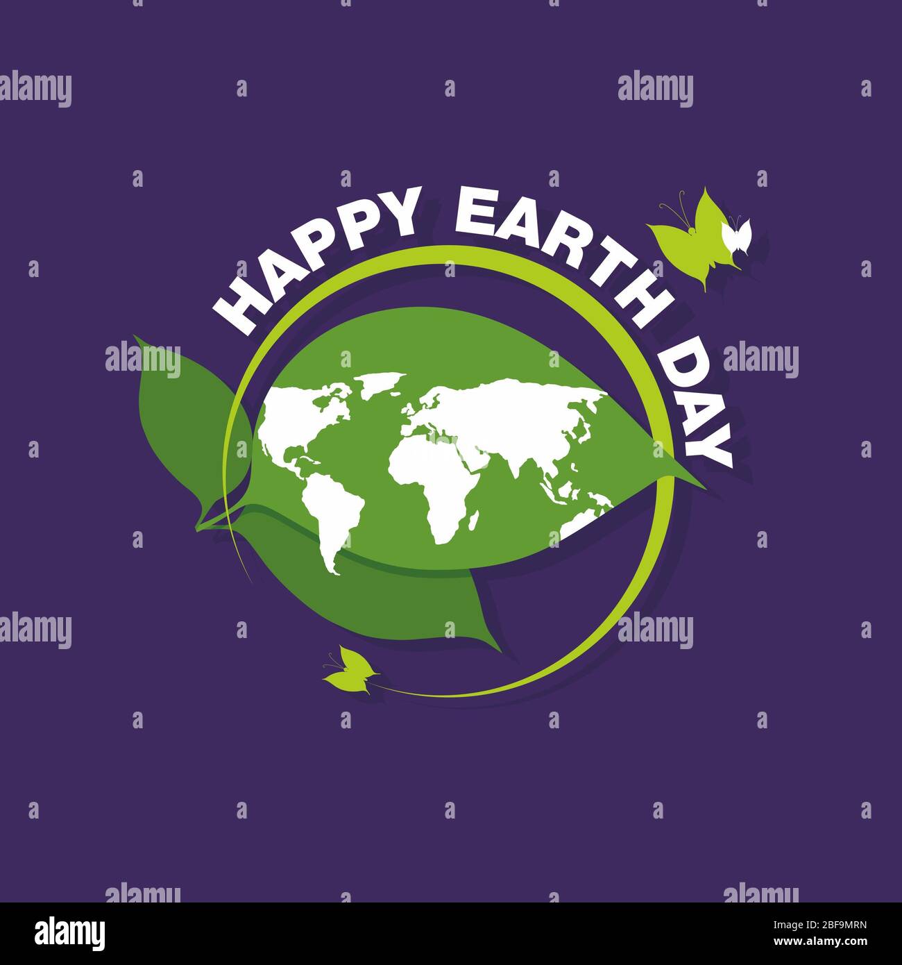 Banner del giorno della Terra felice - Salva il pianeta Foto Stock