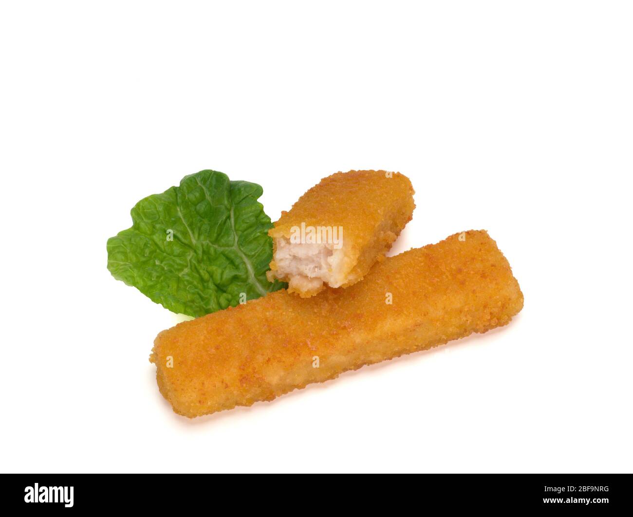 Dita di pesce fatte di filetto di pesce Foto Stock