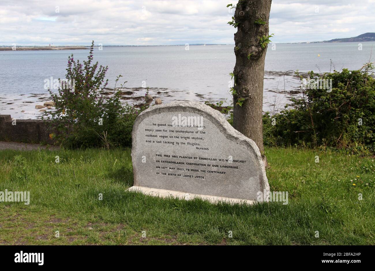 James Joyce Memorial a Sandycove nella Repubblica d'Irlanda Foto Stock