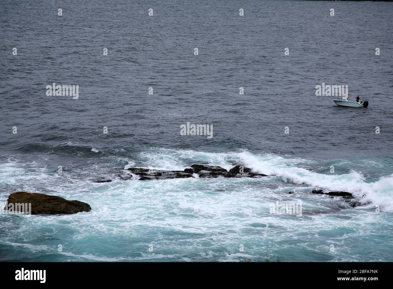 Mare crash su rocce, Watson's Bay, NSW, Australia Foto Stock