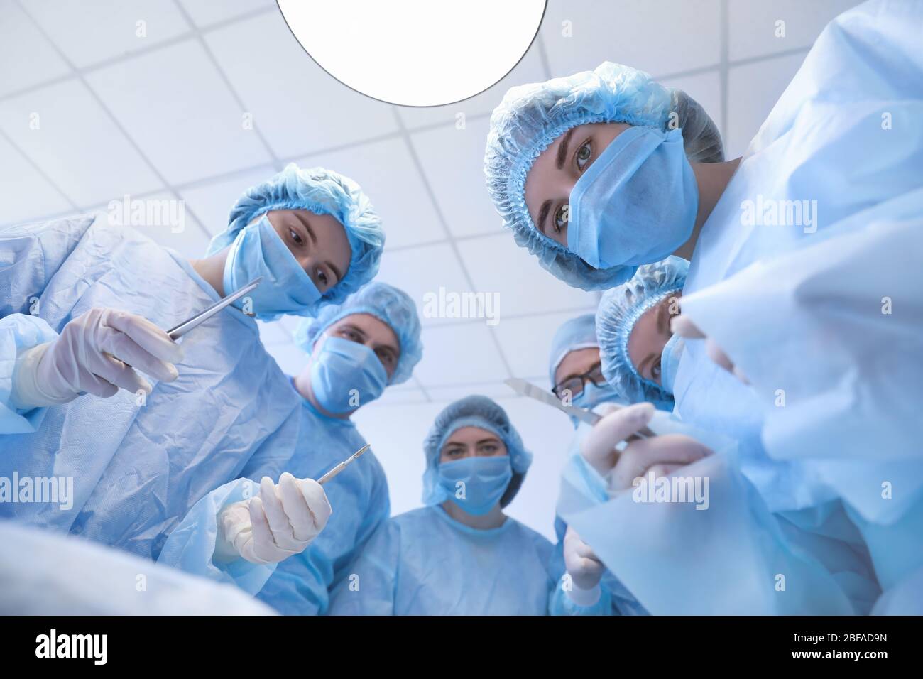 Funzionamento del paziente in ospedale moderno Foto Stock