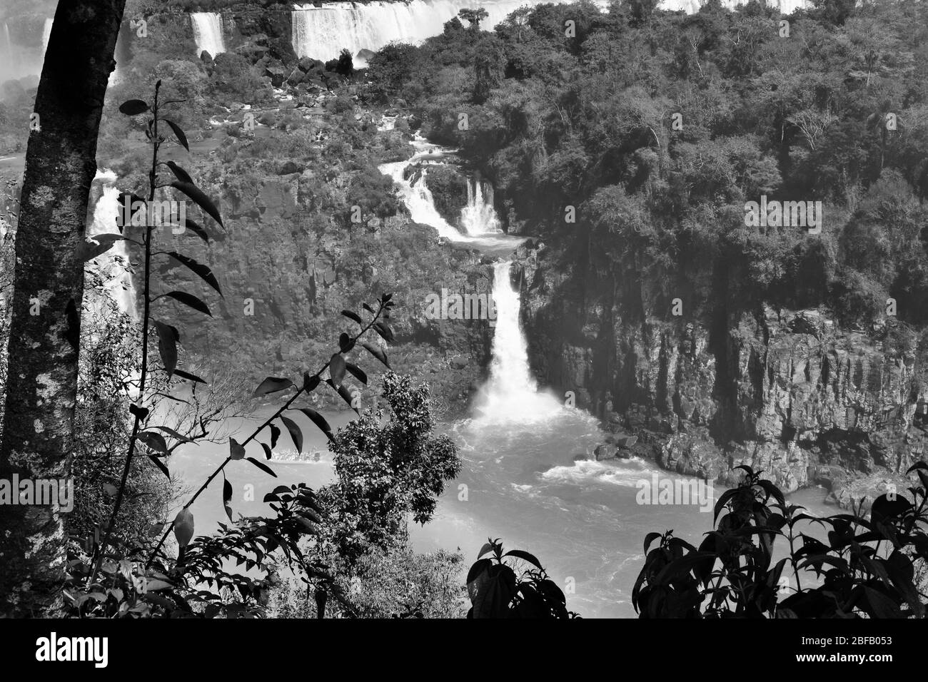 Il paesaggio delle cascate dell'Iguaçu Foto Stock