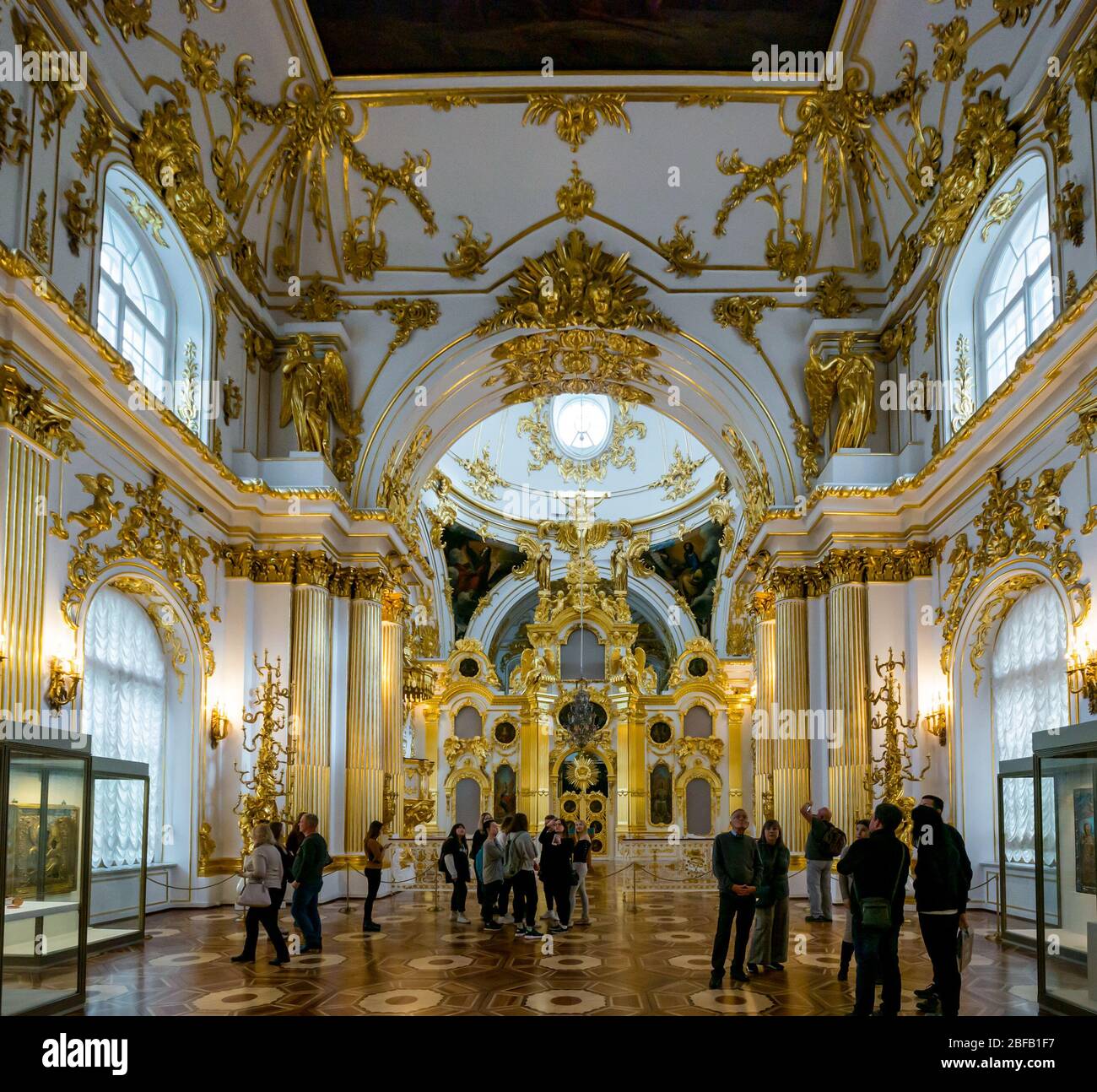 L'interno della Grande Chiesa, il Museo di Stato dell'Ermitage, il Palazzo d'Inverno, San Pietroburgo, Federazione Russa Foto Stock