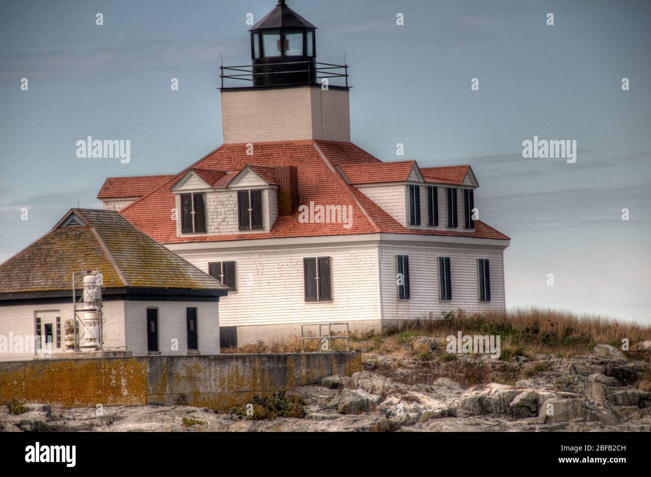 Faro di Egg Rock vicino a Bar Harbor, Maine. Foto Stock