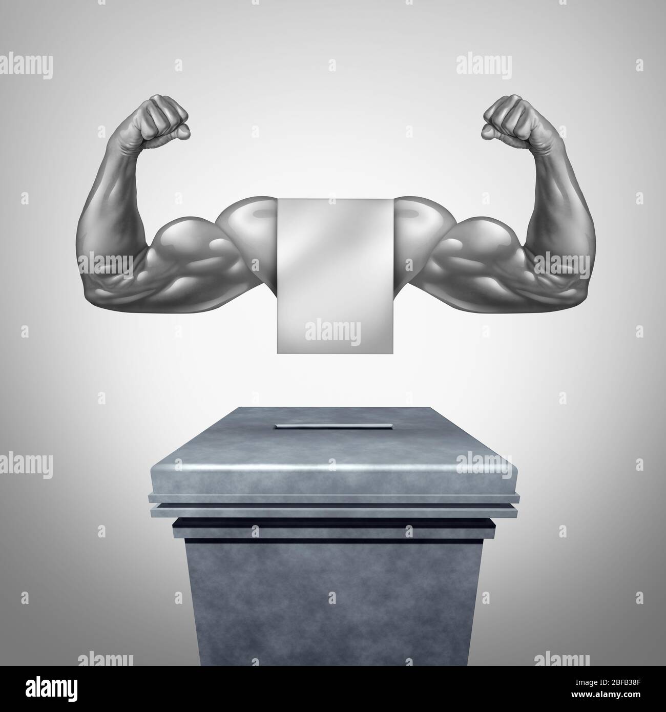 Vota il concetto di potere come simbolo per la democrazia e il diritto democratico durante le elezioni governative e il voto politico come icona di voto. Foto Stock