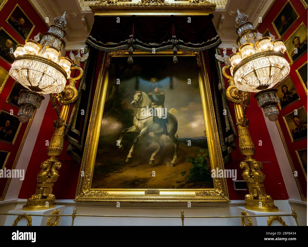 Alessandro i, Imperatore Russo, ritratto dipinto da Franz Kruger con lampade ornate, Galleria di Guerra del 1812, Museo di Stato dell'Ermitage, San Pietroburgo, Russia Foto Stock