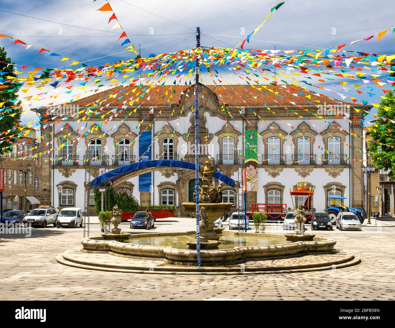 Braga, Portogallo - 24 giugno 2017: Cityday Braga Town City Hall Camara Municipal Foto Stock