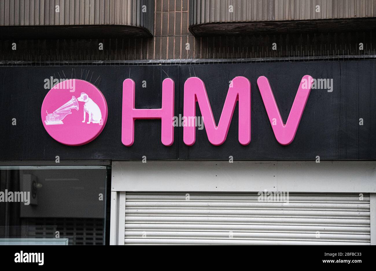 La catena di alta strada HMV lotta con le vendite a causa del Covid19 April2020 Foto Stock