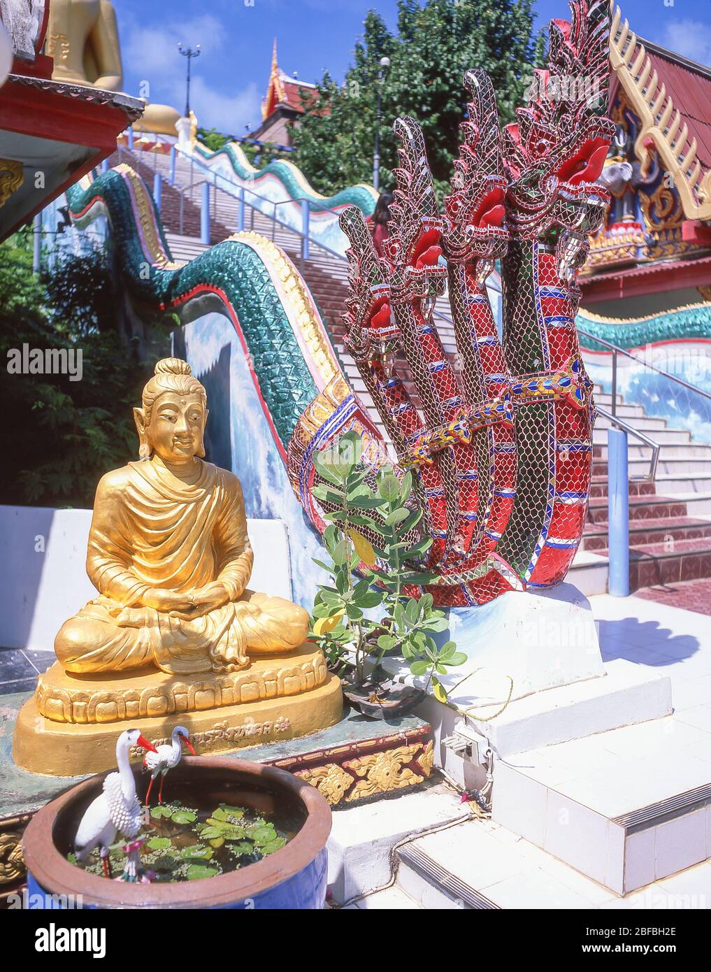 Tempio di Phra Yai, Bo Phut, Koh Samui, Provincia di Surat Thani, Regno di Thailandia Foto Stock