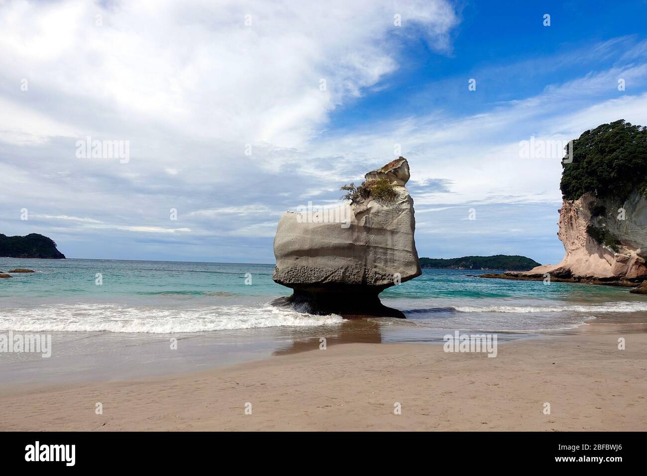 Cathedral Cove Beach, Coromandel, Isola del Nord, Nuova Zelanda, Febbraio, 2020 Foto Stock