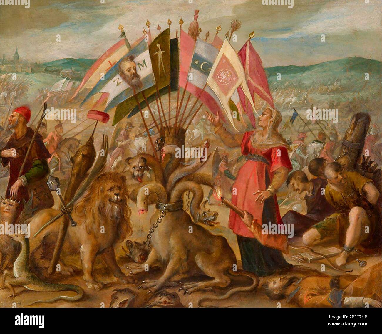 Allegoria della guerra turca - Battaglia di Kronstadt - Hans von Aachen, circa 1603 Foto Stock