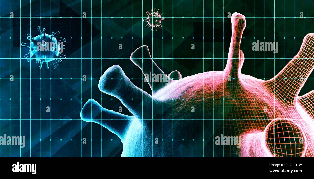 Covid-19 informazioni sul Coronavirus dati di base concetto Art Foto Stock