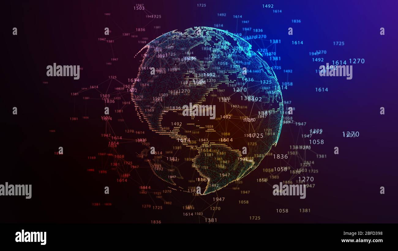 Concetto di rete, di comunicazione di internet. 3d'illustrazione. Foto Stock