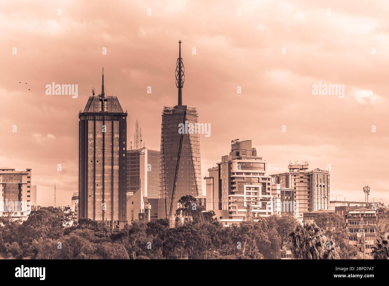 Alto edificio nella citta' di Nairobi Foto Stock