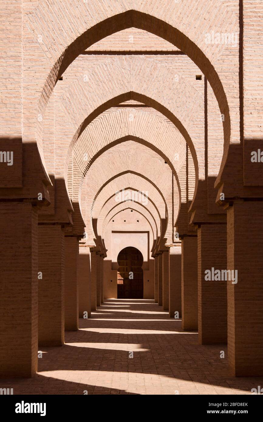 Patrimonio mondiale dell'UNESCO moschea Tinmel nelle montagne dell'Alto Atlante del Marocco. Foto Stock