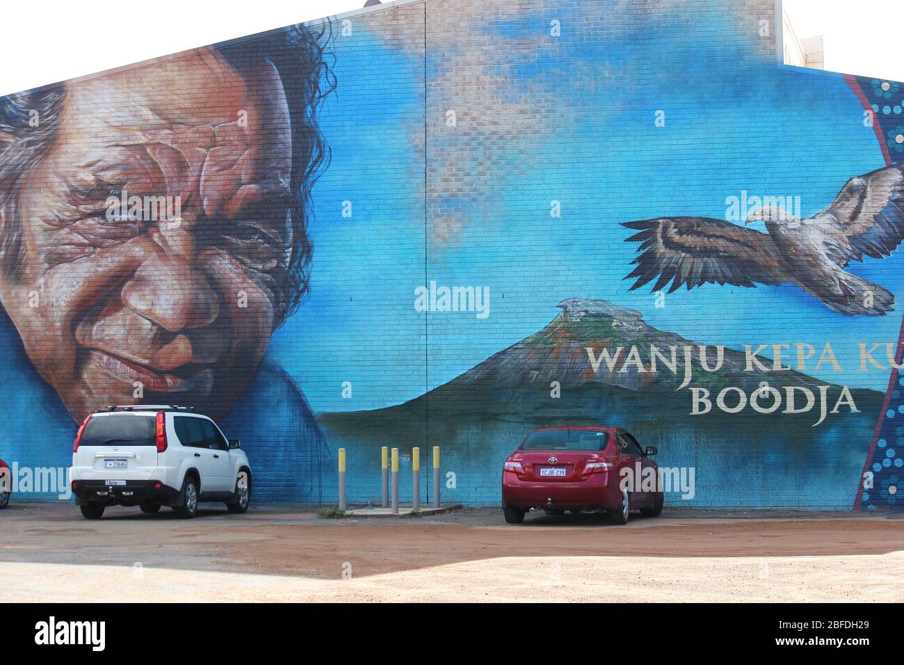 Il murale di Wanju Kepa Kurl Boodja a Esperance, Australia Occidentale Foto Stock