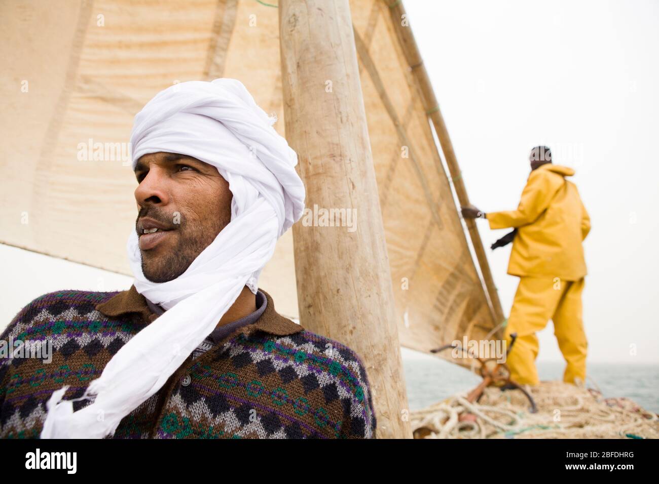 Pescatori vicino a Nouadhibou in Mauritania. Foto Stock