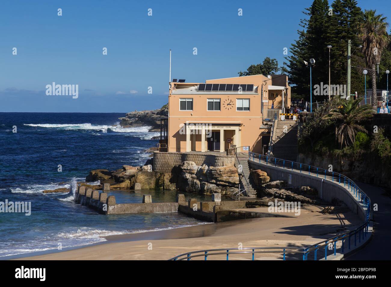 Coogee Beach durante il blocco Covid a Sydney, Australia. Foto Stock