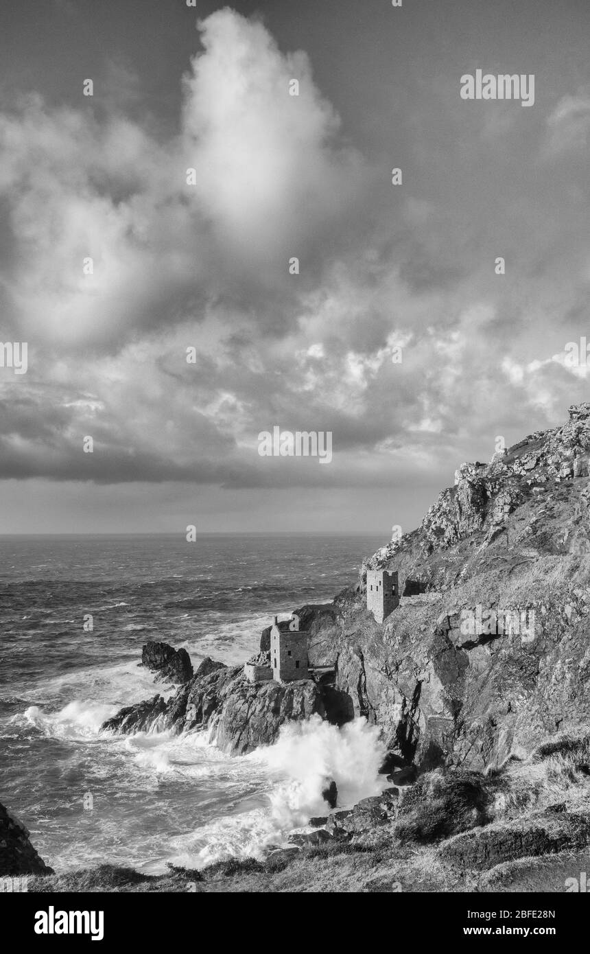 Miniere della corona, Botallack, Cornovaglia Foto Stock