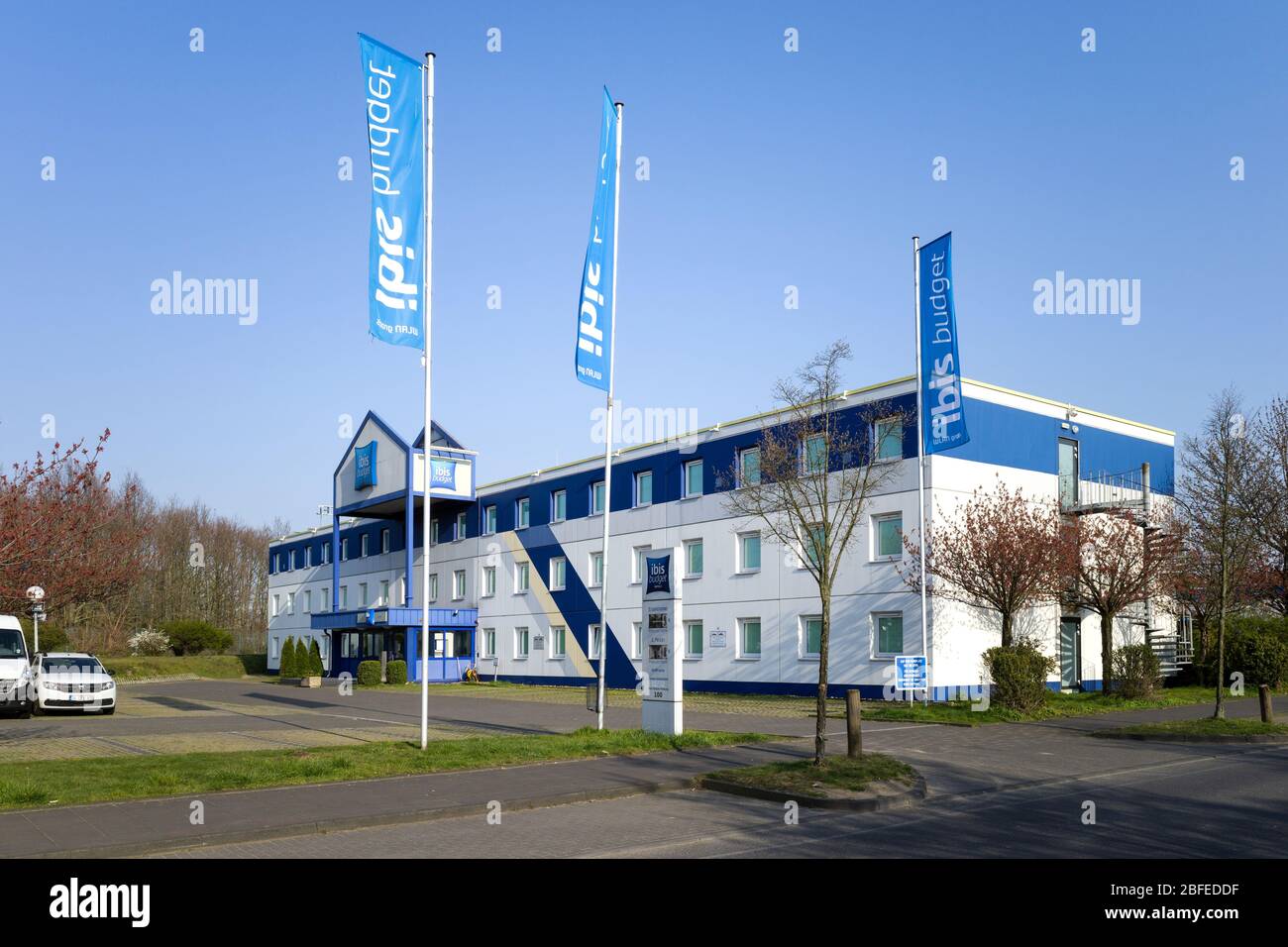 Ibis budget Hotel Cologne Porz. Ibis budget è un marchio di hotel economico specializzato in comfort essenziale a prezzi convenienti e di proprietà di Accor. Foto Stock