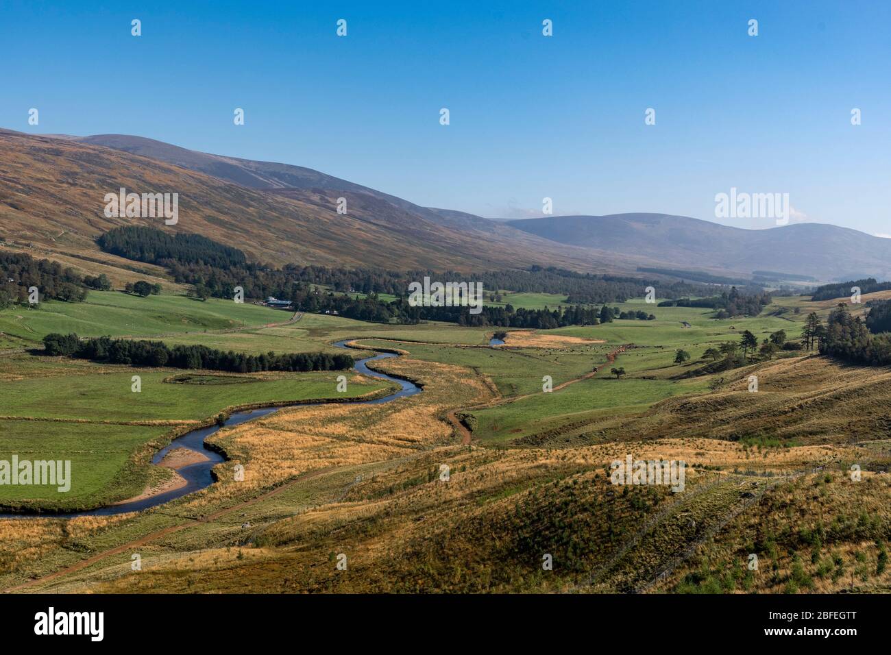 Valle glaciale di Glen Clova, Angus Foto Stock