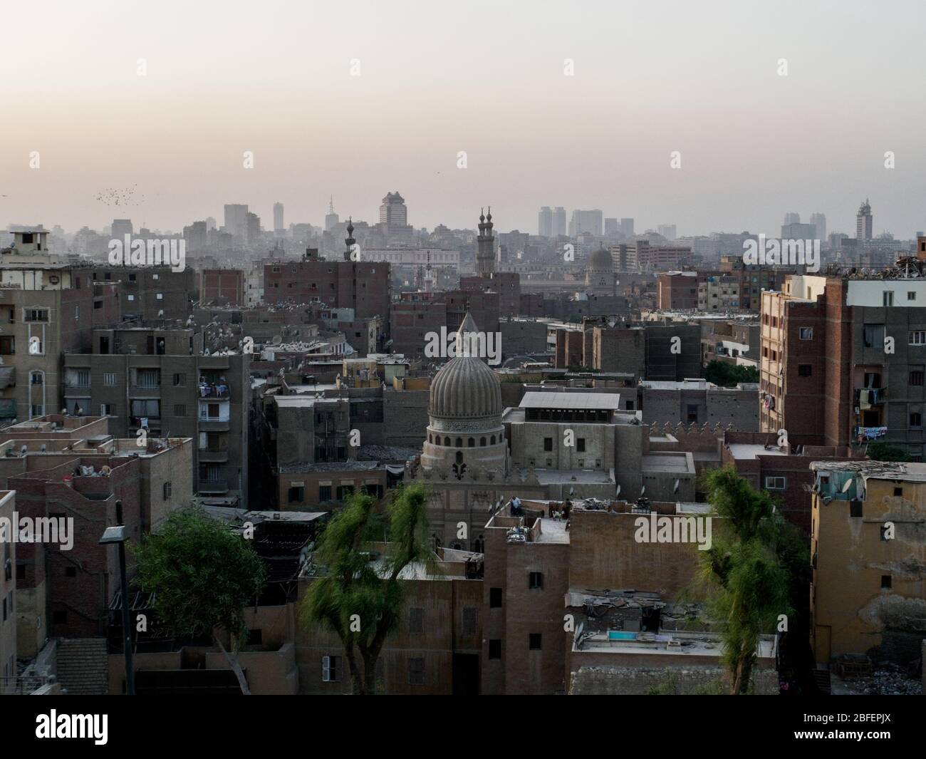 Al Azhar Park, Cairo, Egitto, ottobre 2019, affacciato su tutto il Cairo Foto Stock