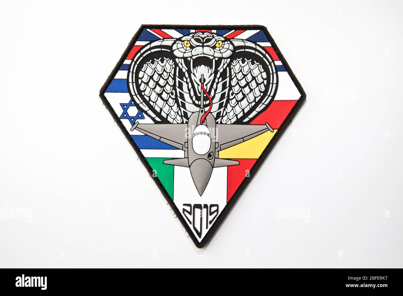 RAF Waddington Italian Air Force Typhoon 4 Stormo Cobra Warrior PVC patch Foto Stock