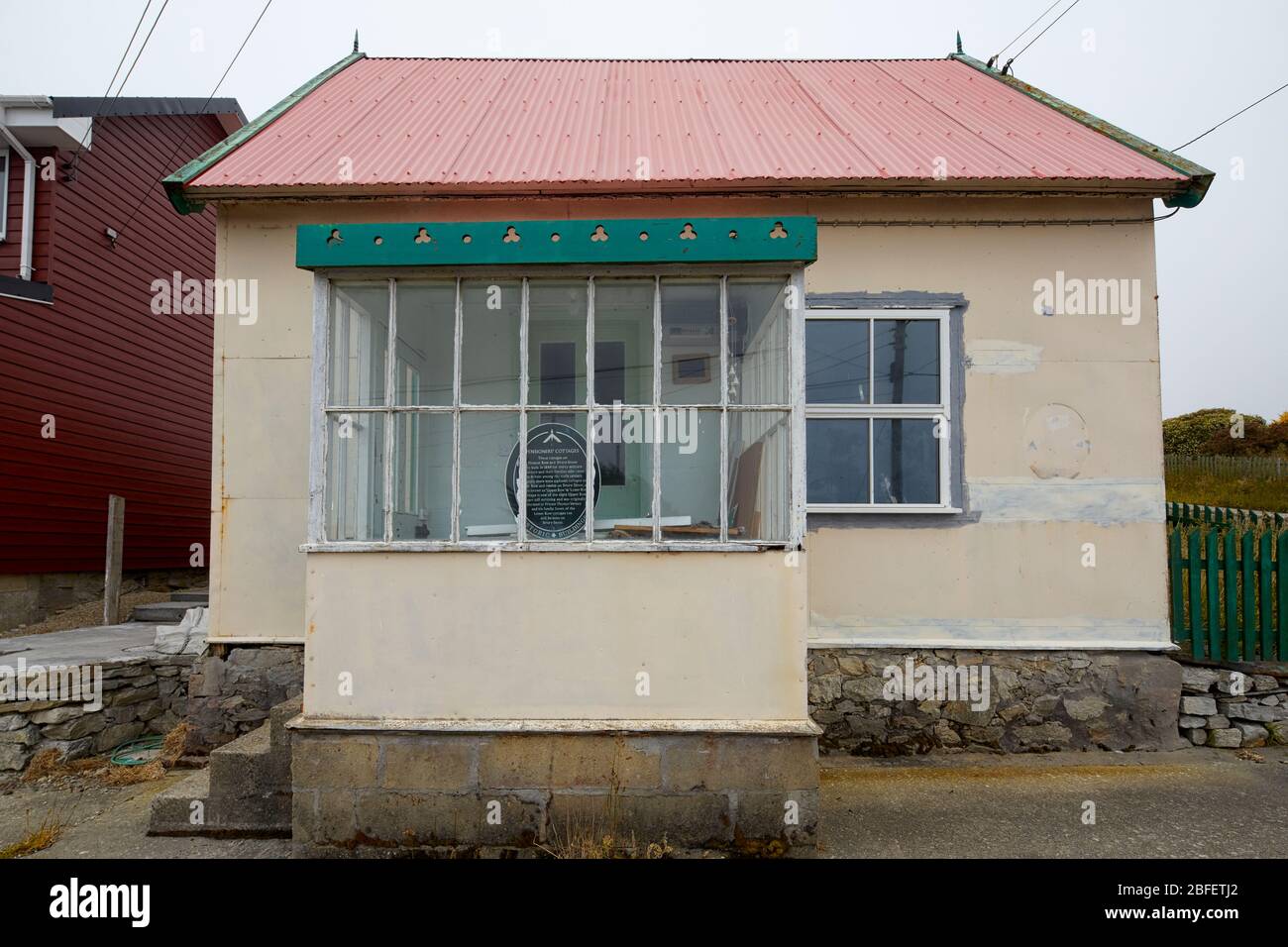 Casa dei pensionati sulla Pioneer Row a Stanley, Isole Falkland, Falklands Foto Stock