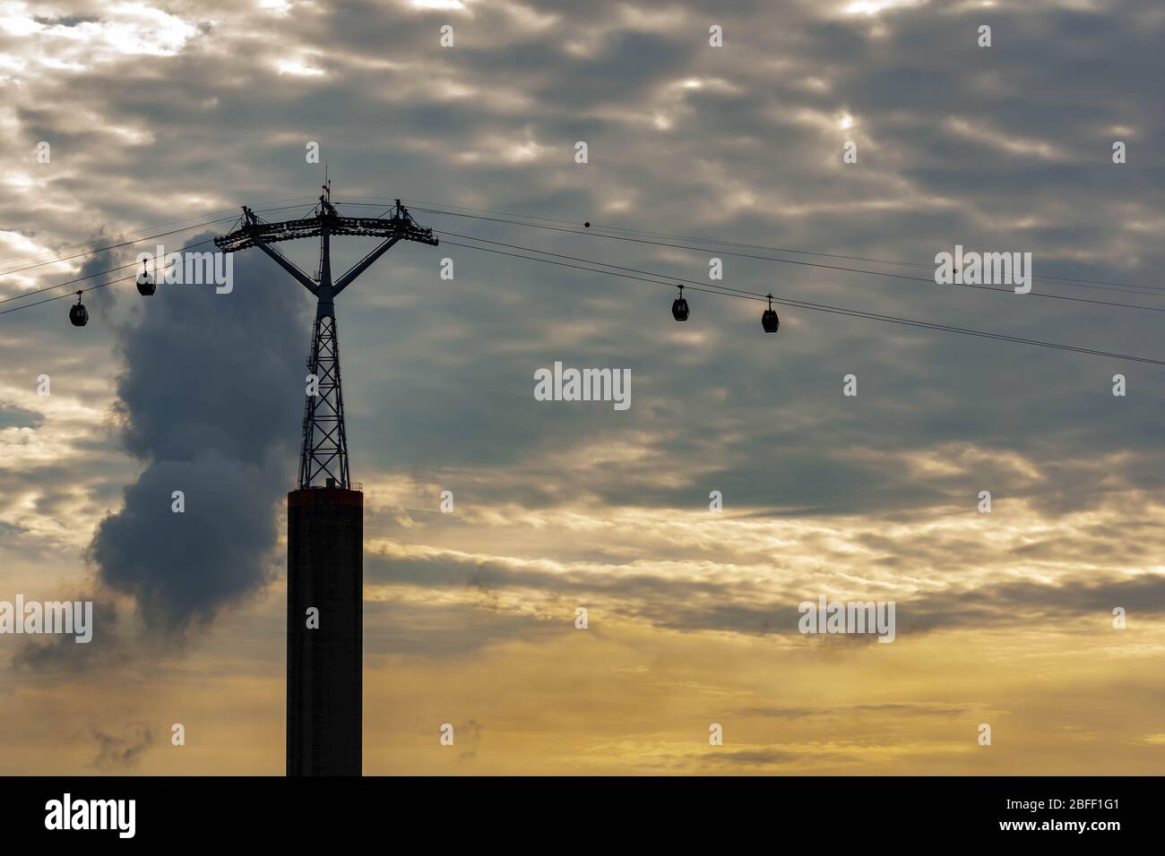 Immagine della cabinovia di singapore a Sentosa, Singapore, 30 marzo 2020 Foto Stock