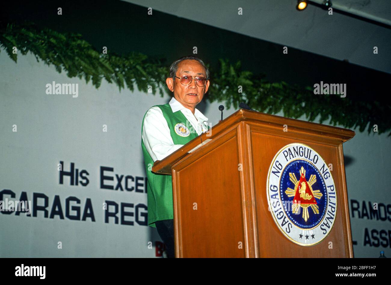 Fidel Ramos, Presidente, riunione del Presidente, Butuan City, Mindanao, Filippine, marzo 1996 Foto Stock
