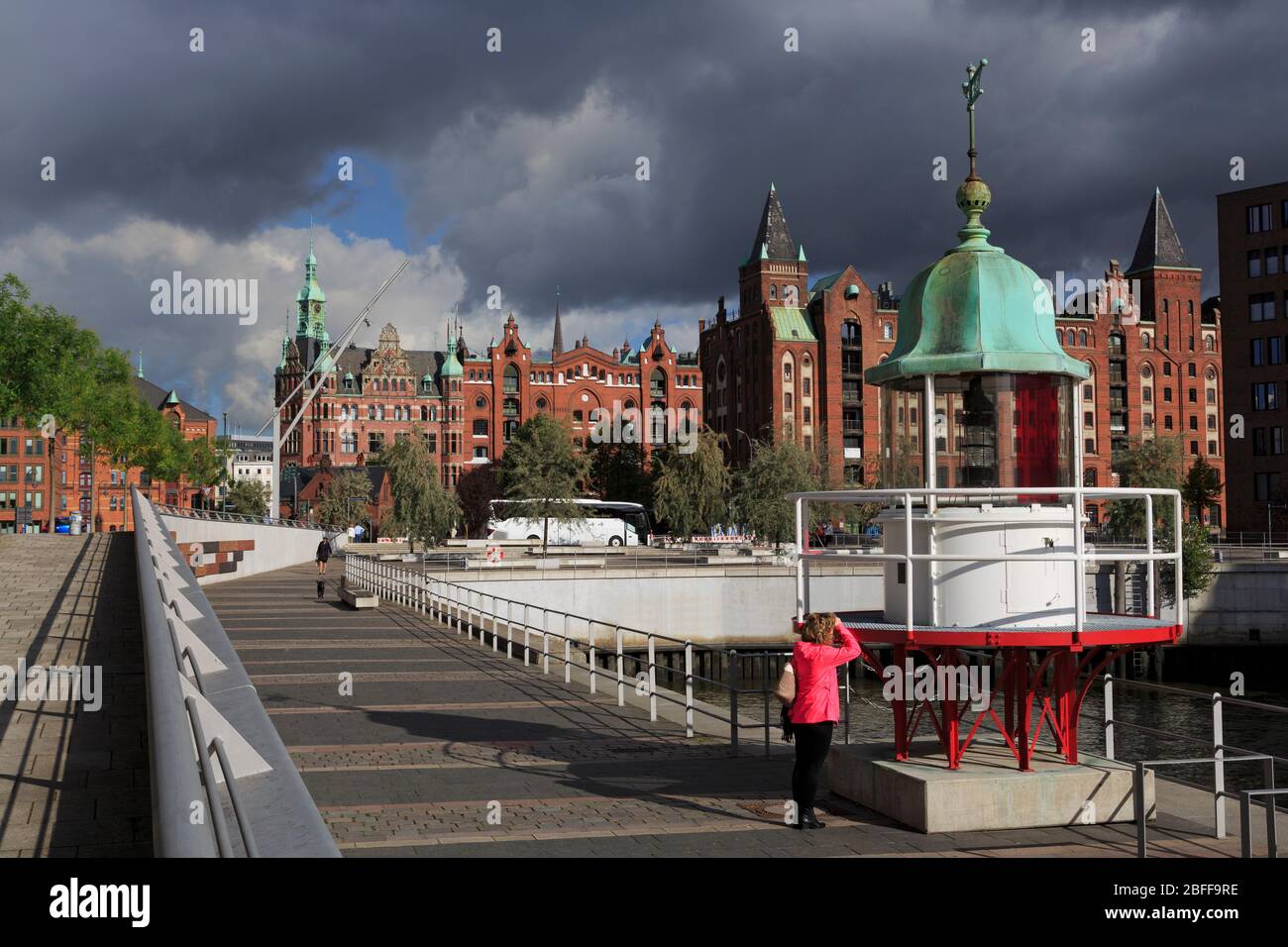 Faro, Ubersee trimestre, HafenCity District, Amburgo, Germania, Europa Foto Stock