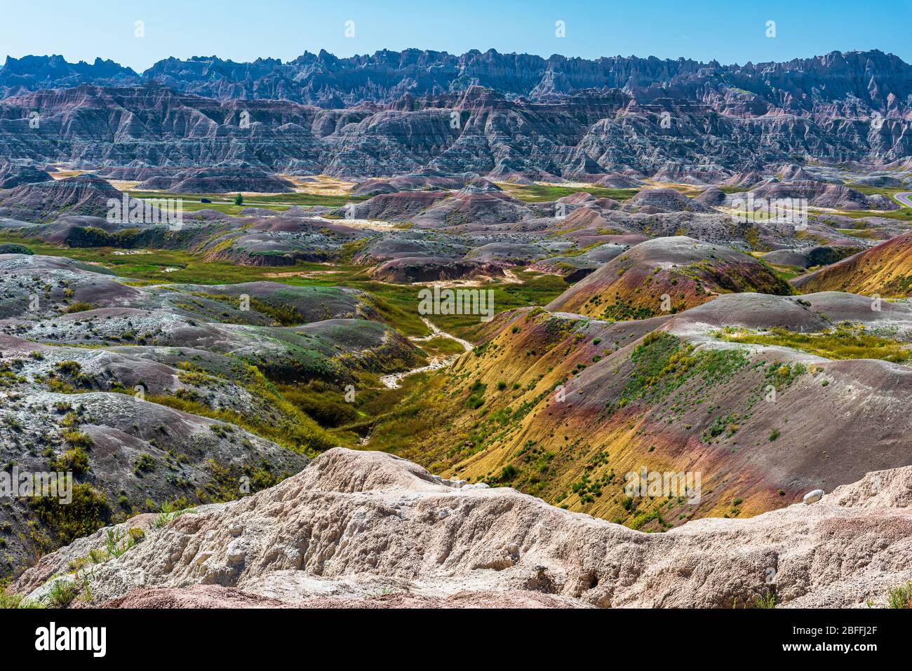 Parco nazionale Badlands colorato Foto Stock